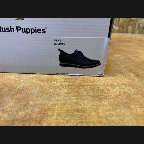 NEW Men's Hush Puppies Colby Oxford Black Leather HMV10442 007 size 9 - Picture 7 of 8